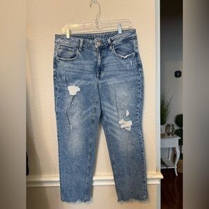 Stylish Blue Distressed Women Jeans size 10 maurices mid-rise